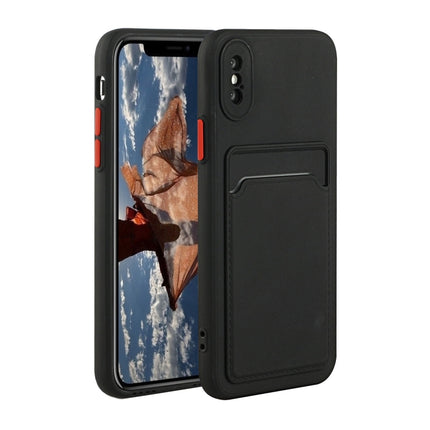 Stoßfeste TPU-Schutzhülle mit Kartensteckplatz-Design, für iPhone 12 Pro Max, für iPhone X / XS