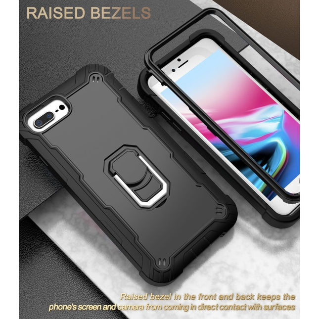 PC + Rubber 3-layers Shockproof Protective Case with Rotating Holder, For iPhone 8 Plus / 7 Plus, For iPhone 11