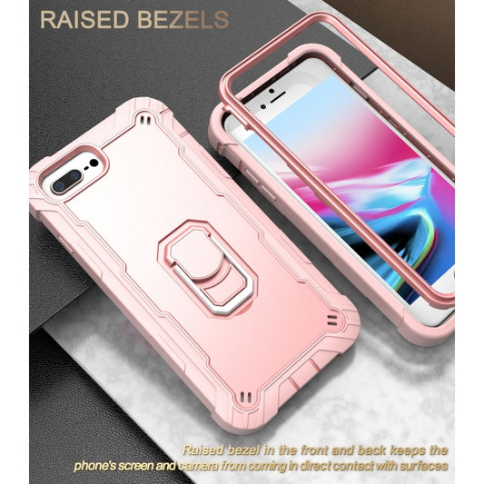 PC + Rubber 3-layers Shockproof Protective Case with Rotating Holder, For iPhone 8 Plus / 7 Plus, For iPhone 11