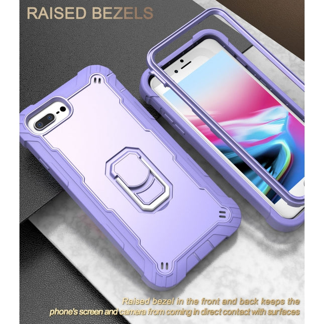 PC + Rubber 3-layers Shockproof Protective Case with Rotating Holder, For iPhone 8 Plus / 7 Plus, For iPhone 11