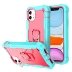For iPhone 11 / Mint Green + Rose Red