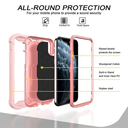 PC + Gummi 3-lagige stoßfeste Schutzhülle mit drehbarem Halter, für iPhone 11 Pro Max, für iPhone SE 2022 / SE 2020 / 8 / 7, für iPhone XS / X