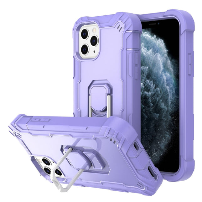 PC + Gummi 3-lagige stoßfeste Schutzhülle mit drehbarem Halter, für iPhone 11 Pro Max, für iPhone SE 2022 / SE 2020 / 8 / 7, für iPhone XS / X