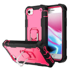 For iPhone SE 2022 / SE 2020 / 8 / 7 / Black + Rose Red