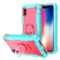 PC + Rubber 3-layers Shockproof Protective Case with Rotating Holder, For iPhone 11 Pro Max, For iPhone SE 2022 / SE 2020 / 8 / 7, For iPhone XS / X