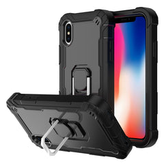 PC + Rubber 3-layers Shockproof Protective Case with Rotating Holder, For iPhone 11 Pro Max, For iPhone SE 2022 / SE 2020 / 8 / 7, For iPhone XS / X