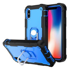 PC + Rubber 3-layers Shockproof Protective Case with Rotating Holder, For iPhone 11 Pro Max, For iPhone SE 2022 / SE 2020 / 8 / 7, For iPhone XS / X