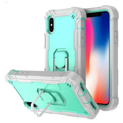 PC + Rubber 3-layers Shockproof Protective Case with Rotating Holder, For iPhone 11 Pro Max, For iPhone SE 2022 / SE 2020 / 8 / 7, For iPhone XS / X