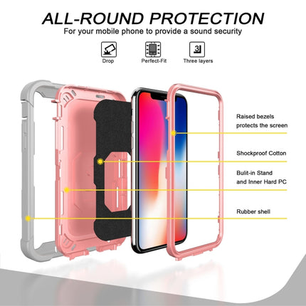 PC + Rubber 3-layers Shockproof Protective Case with Rotating Holder, For iPhone SE 2022 / SE 2020 / 8 / 7, For iPhone XS / X