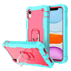 For iPhone XR / Mint Green + Rose Red