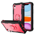 For iPhone XR / Black + Rose Red