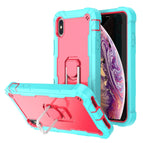 For iPhone XS Max / Mint Green + Rose Red