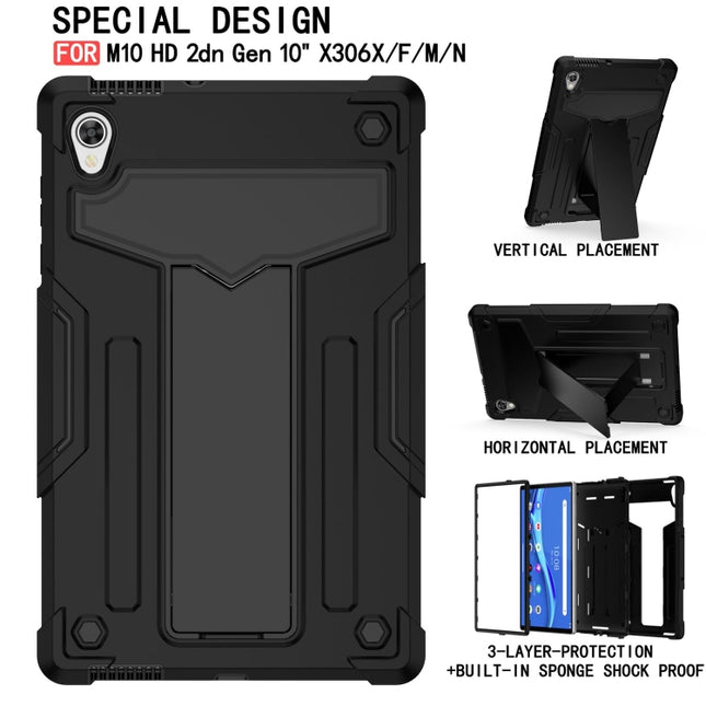T-shaped Bracket Contrast Color Shockproof PC + Silicone Flat Protective Case, For Lenovo Tab M10 HD 2nd Gen TB-X306X, For Lenovo Tab P11 (Tab-J606F)