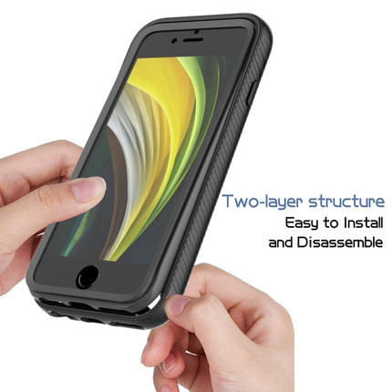 Estuche de PC + TPU a prueba de golpes de la serie Starry Sky Solid Color con película PET, para iPhone 6, para iPhone 6 Plus, para iPhone SE 2022 / SE 2020 / 8 / 7, para iPhone 8 Plus / 7 Plus, para iPhone XS / X