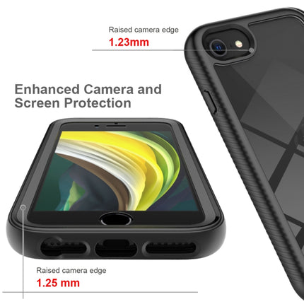 Estuche de PC + TPU a prueba de golpes de la serie Starry Sky Solid Color con película PET, para iPhone 6, para iPhone 6 Plus, para iPhone SE 2022 / SE 2020 / 8 / 7, para iPhone 8 Plus / 7 Plus, para iPhone XS / X