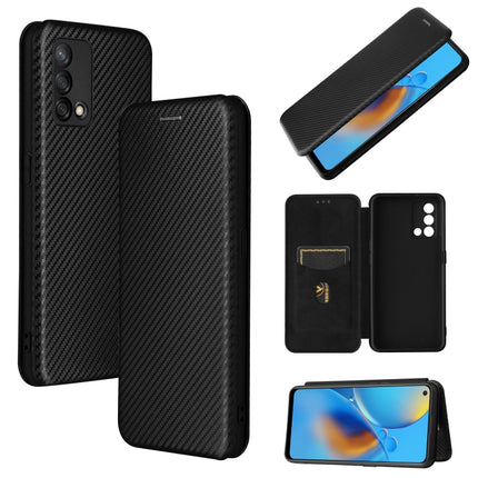 Carbon Fiber Texture Magnetic Horizontal Flip TPU + PC + PU Leather Case with Card Slot, For OPPO F19 / A74 4G, For Blackview A70 (2021)