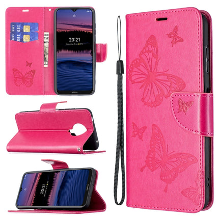 Embossing Two Butterflies Pattern Horizontal Flip PU Leather Case with Holder & Card Slot & Wallet & Lanyard, For Nokia G20, For Nokia 1.4, For Samsung Galaxy S21 FE