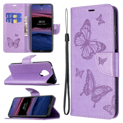 Embossing Two Butterflies Pattern Horizontal Flip PU Leather Case with Holder & Card Slot & Wallet & Lanyard, For Nokia G20, For Nokia 1.4, For Samsung Galaxy S21 FE