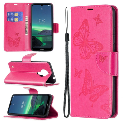 Embossing Two Butterflies Pattern Horizontal Flip PU Leather Case with Holder & Card Slot & Wallet & Lanyard, For Nokia G20, For Nokia 1.4, For Samsung Galaxy S21 FE