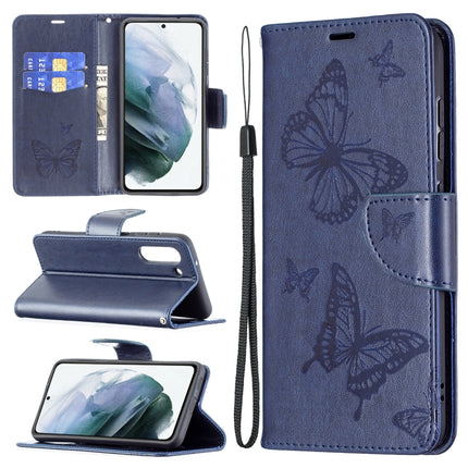 Embossing Two Butterflies Pattern Horizontal Flip PU Leather Case with Holder & Card Slot & Wallet & Lanyard, For Nokia G20, For Nokia 1.4, For Samsung Galaxy S21 FE