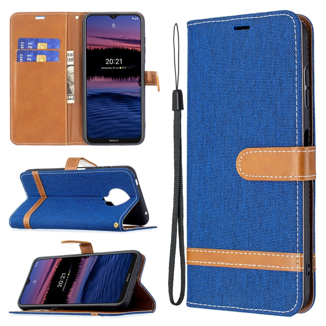 Color Matching Denim Texture Horizontal Flip Leather Case with Holder & Card Slots & Wallet & Lanyard, For Nokia G20 / G10, For Nokia 1.4