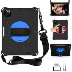 Funda protectora de silicona para PC a prueba de golpes con diseño de panal y rotación de 360 ​​grados, con soporte, correa para el hombro y correa para la mano, para iPad Pro 11 (2021) / (2020) / (2018)