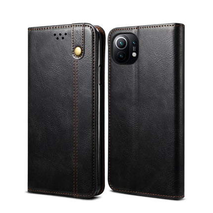 Simple Wax Crazy Horse Texture Horizontal Flip Leather Case with Card Slots & Wallet, For Xiaomi Mi 11, For Xiaomi Mi 11 Lite, For Xiaomi Mi 11 Pro, For Xiaomi Mi 11 Ultra