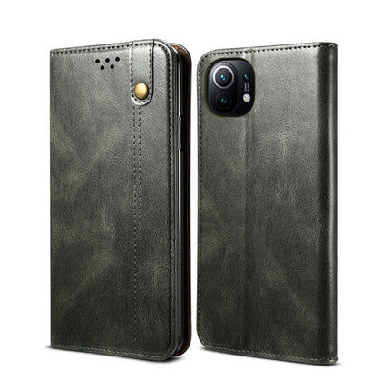Simple Wax Crazy Horse Texture Horizontal Flip Leather Case with Card Slots & Wallet, For Xiaomi Mi 11, For Xiaomi Mi 11 Lite, For Xiaomi Mi 11 Pro, For Xiaomi Mi 11 Ultra