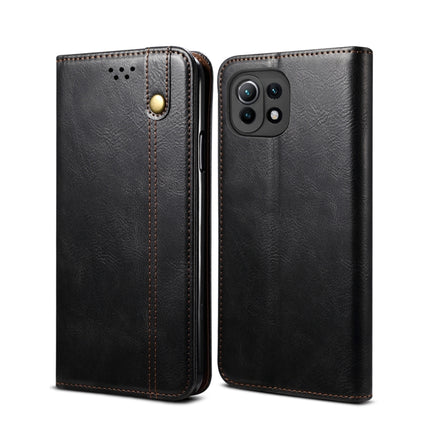 Simple Wax Crazy Horse Texture Horizontal Flip Leather Case with Card Slots & Wallet, For Xiaomi Mi 11, For Xiaomi Mi 11 Lite, For Xiaomi Mi 11 Pro, For Xiaomi Mi 11 Ultra