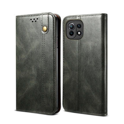 Simple Wax Crazy Horse Texture Horizontal Flip Leather Case with Card Slots & Wallet, For Xiaomi Mi 11, For Xiaomi Mi 11 Lite, For Xiaomi Mi 11 Pro, For Xiaomi Mi 11 Ultra