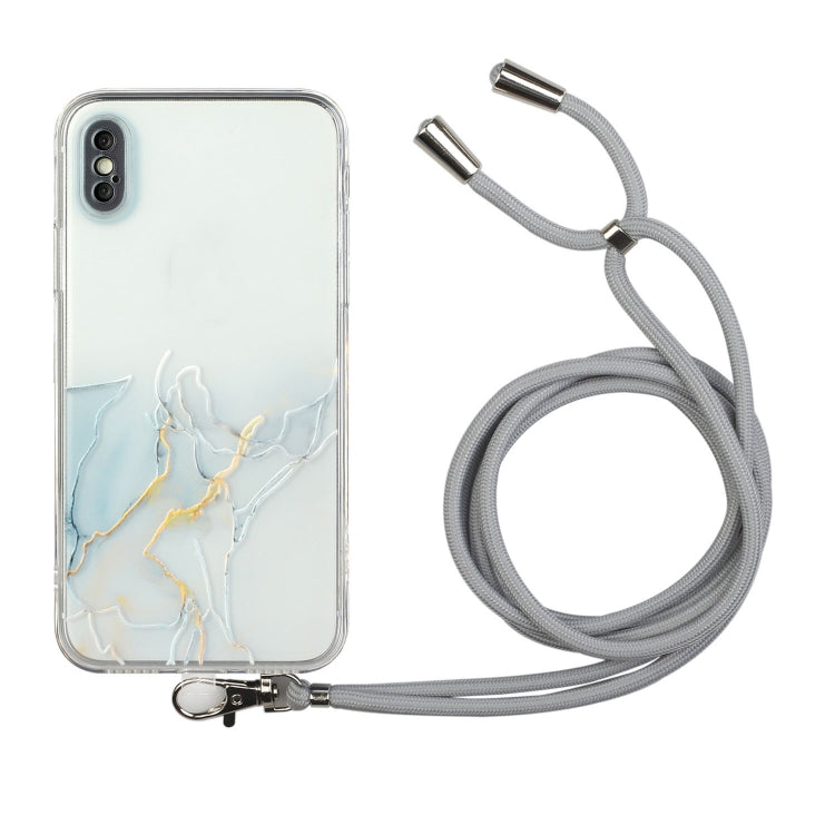 Hollow Marble Pattern TPU Shockproof Protective Case with Neck Strap Rope, For iPhone XS / X, For iPhone XR, For iPhone XS Max, For iPhone 11