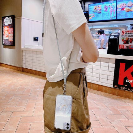 Stoßfeste TPU-Schutzhülle mit hohlem Marmormuster und Umhängeband, für iPhone 12 Mini, für iPhone 12 Pro, für iPhone 12 Pro Max