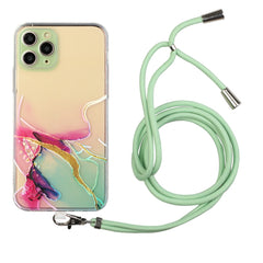 Hollow Marble Pattern TPU Shockproof Protective Case with Neck Strap Rope, For iPhone XR, For iPhone XS Max, For iPhone 11, For iPhone 11 Pro, For iPhone 11 Pro Max