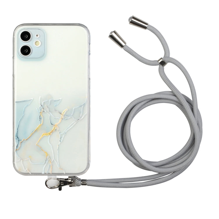 Hollow Marble Pattern TPU Shockproof Protective Case with Neck Strap Rope, For iPhone 12 mini, For iPhone 12 Pro, For iPhone 12 Pro Max