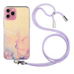 Hollow Marble Pattern TPU Shockproof Protective Case with Neck Strap Rope, For iPhone 12 mini, For iPhone 12 Pro, For iPhone 12 Pro Max