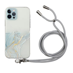 Hollow Marble Pattern TPU Shockproof Protective Case with Neck Strap Rope, For iPhone 12 mini, For iPhone 12 Pro, For iPhone 12 Pro Max