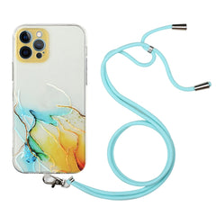 Hollow Marble Pattern TPU Shockproof Protective Case with Neck Strap Rope, For iPhone 12 mini, For iPhone 12 Pro, For iPhone 12 Pro Max