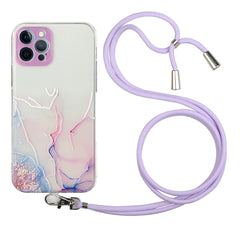 Hollow Marble Pattern TPU Shockproof Protective Case with Neck Strap Rope, For iPhone 12 mini, For iPhone 12 Pro, For iPhone 12 Pro Max