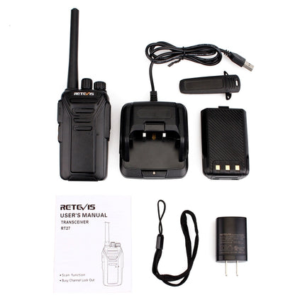 RETEVIS RT27 2W US Frequency 462.5500MHz-467.7125MHz 22CHS FRS Two Way Radio Handheld Walkie Talkie, US Plug