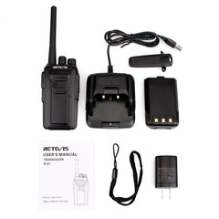 RETEVIS RT27 2W US Frequency 462.5500MHz-467.7125MHz 22CHS FRS Two Way Radio Handheld Walkie Talkie, US Plug, RT27, US Plug