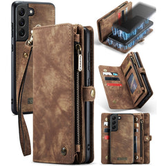 CaseMe 008 Detachable Multifunctional Horizontal Flip Leather Case, with Card Slot & Holder & Zipper Wallet & Photo Frame, For Samsung Galaxy S21 FE