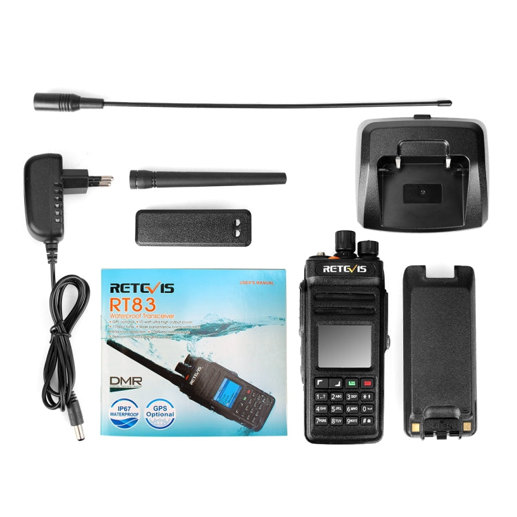 RETEVIS RT83 10W 400-470MHz 1024CHS Waterproof DMR Digital Dual Time Two Way Radio Walkie Talkie, RT83