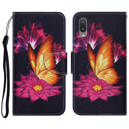 Coloured Drawing Pattern Horizontal Flip PU Leather Case with Holder & Card Slots & Wallet & Lanyard, For Samsung Galaxy A02