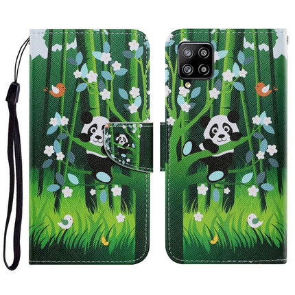 Coloured Drawing Pattern Horizontal Flip PU Leather Case with Holder & Card Slots & Wallet & Lanyard, For Samsung Galaxy A22 4G