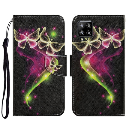 Coloured Drawing Pattern Horizontal Flip PU Leather Case with Holder & Card Slots & Wallet & Lanyard, For Samsung Galaxy A22 4G