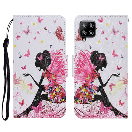Coloured Drawing Pattern Horizontal Flip PU Leather Case with Holder & Card Slots & Wallet & Lanyard, For Samsung Galaxy A22 4G