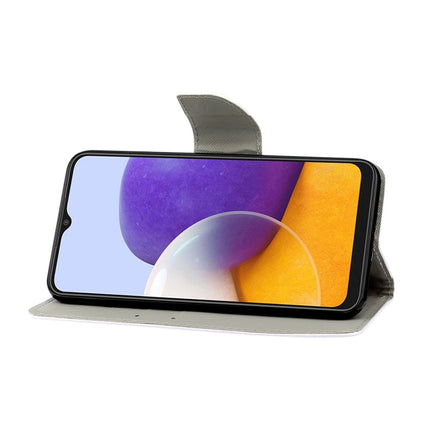 Coloured Drawing Pattern Horizontal Flip PU Leather Case with Holder & Card Slots & Wallet & Lanyard, For Samsung Galaxy A22 5G