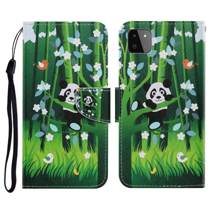 Coloured Drawing Pattern Horizontal Flip PU Leather Case with Holder & Card Slots & Wallet & Lanyard, For Samsung Galaxy A22 5G