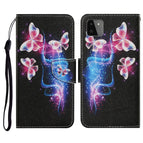 For Samsung Galaxy A22 5G / Three Fluorescent Butterflies