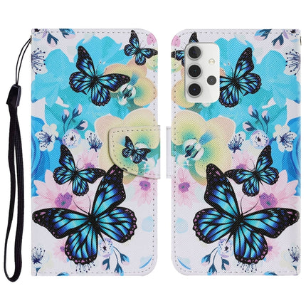 Coloured Drawing Pattern Horizontal Flip PU Leather Case with Holder & Card Slots & Wallet & Lanyard, For Samsung Galaxy A32 4G